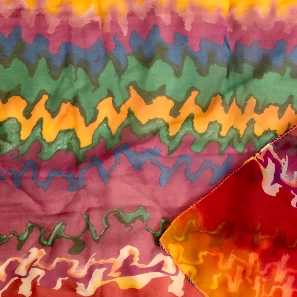Multicolour Patterned Scarf - Picture 3 of 3